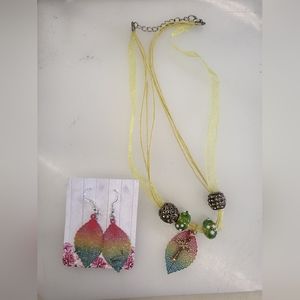 "LEAF" INTO SPRING Saved By Chel-C Necklace & .925 Earring Set